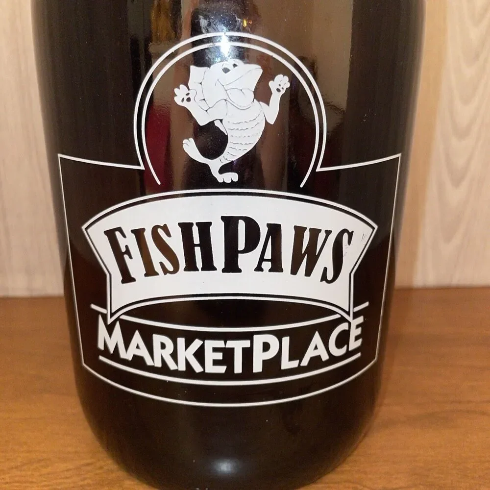 Fish Paws Marketplace Amber Glass Growler 64 Oz. Screw On Lid Arnold MD